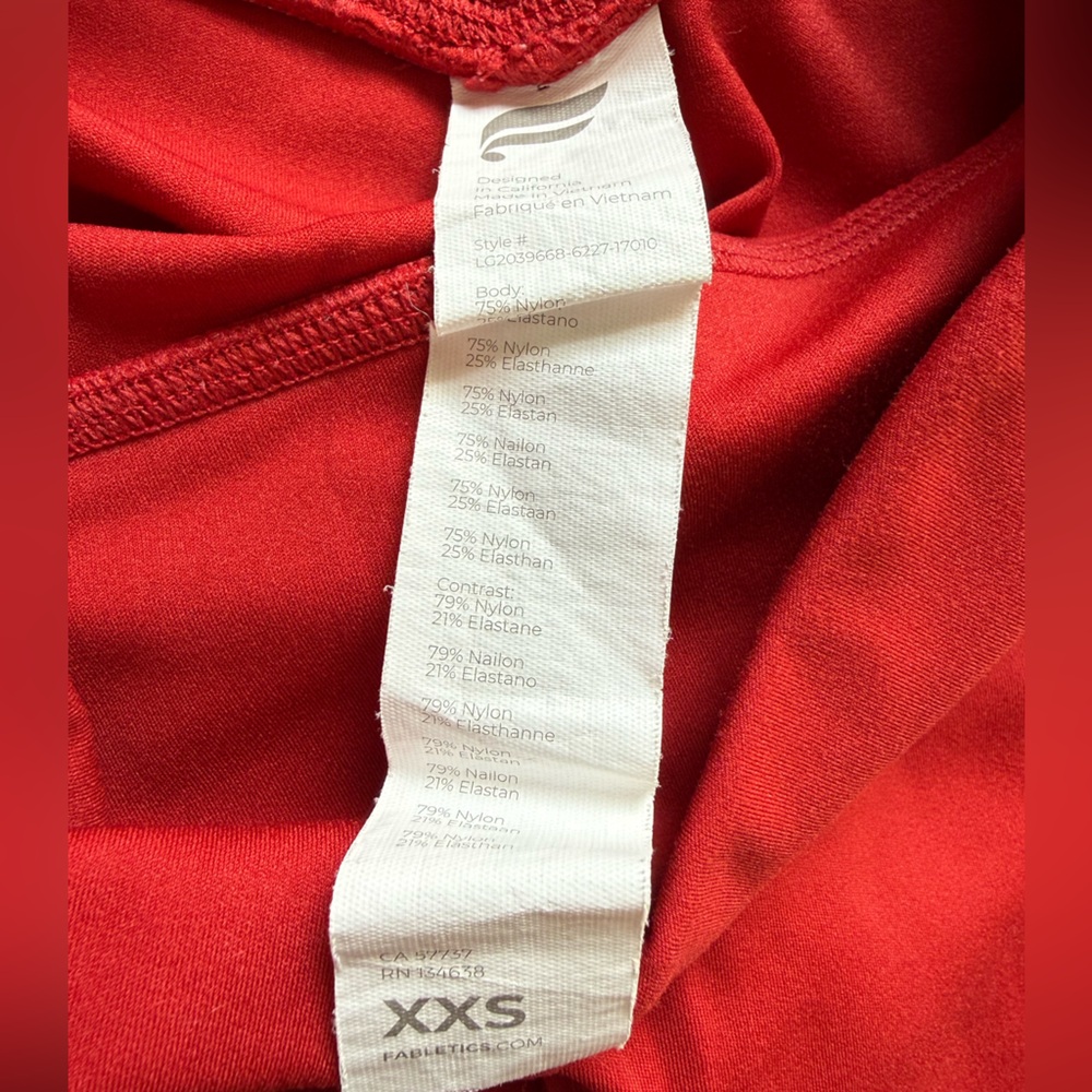 Fabletics Motion365 Women’s Size XXS High-Waisted Red Leggings Activewear VGUC - Picture 10 of 10
